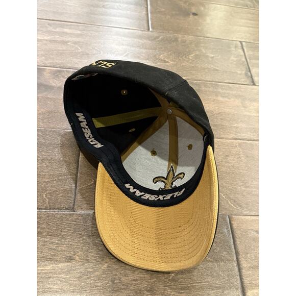 Vintage Annco Mens Black NFL New Orleans Saints Fitted Hat Size L/XL Cap - Picture 6 of 8